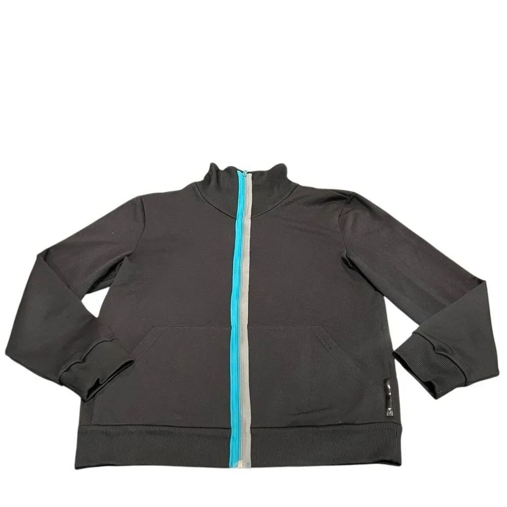 A|X Armani Exchange Mens Mock Neck Full Zip Long Sleeve Track Jacket Black Large